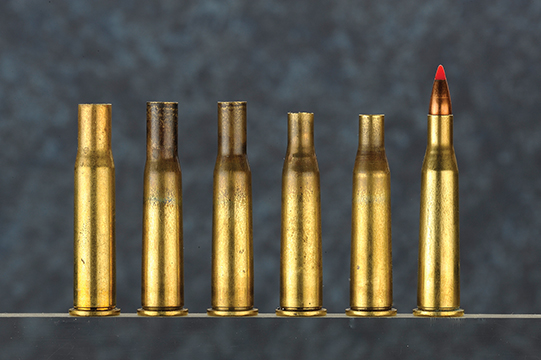 Like the Donaldson Wasp, the Zipper requires the same amount of patience and attention to get to the final product (right) from .30-30 Winchester brass.